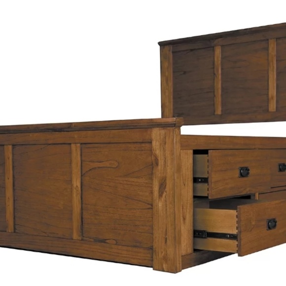 SOLD**Queen Mission Hill Mindi Wood Storage Bed - Picture 4 of 6